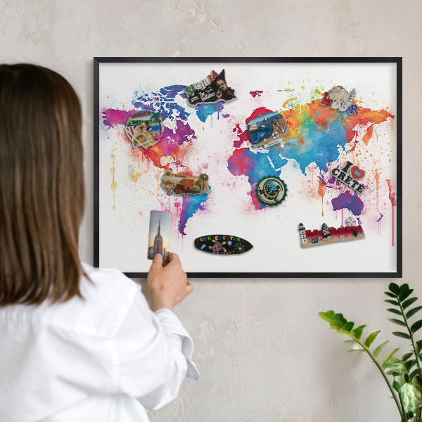 Tabule na magnety v rámech černé barvy Barevná mapa