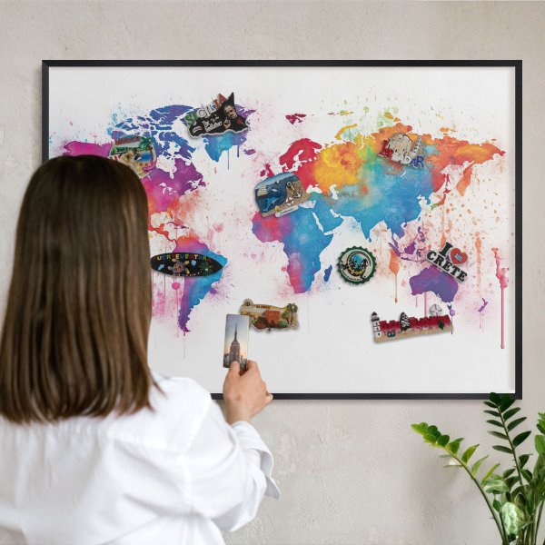 Tabule na magnety v rámech černé barvy Barevná mapa