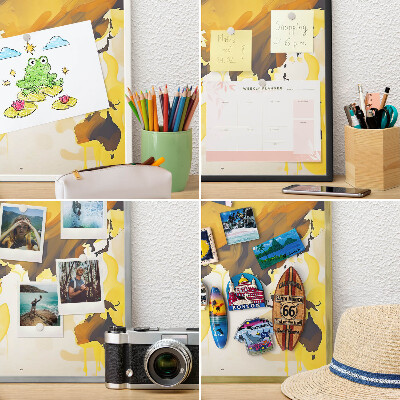 Ozdobné tabule na magnety v černém rámu Mapa světa