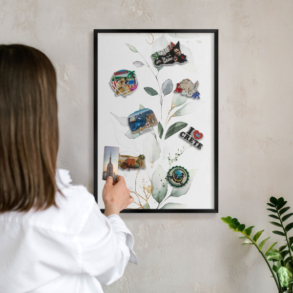 Tabule na magnety v rámech černé barvy Botanická elegance