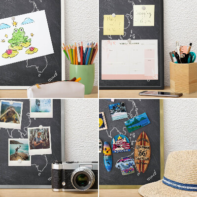 Ozdobné tabule na magnety v černém rámu Křídový svět