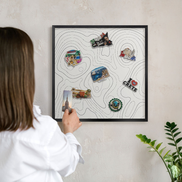 Ozdobné tabule na magnety v černém rámu Geometrická elegance