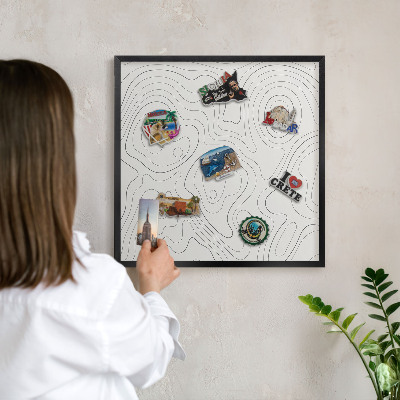 Ozdobné tabule na magnety v černém rámu Geometrická elegance