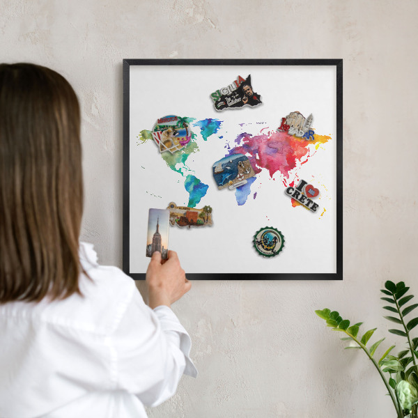 Tabule na magnety v rámech černé barvy Barevná mapa