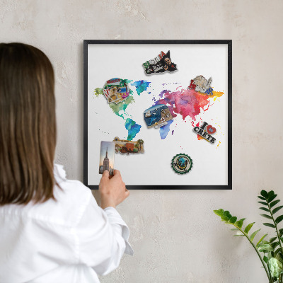 Tabule na magnety v rámech černé barvy Barevná mapa