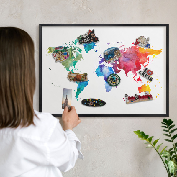 Tabule na magnety v rámech černé barvy Barevná mapa