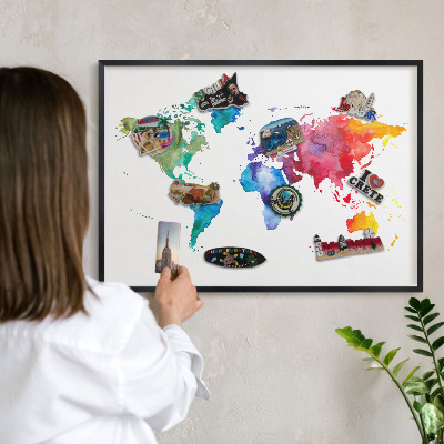 Tabule na magnety v rámech černé barvy Barevná mapa