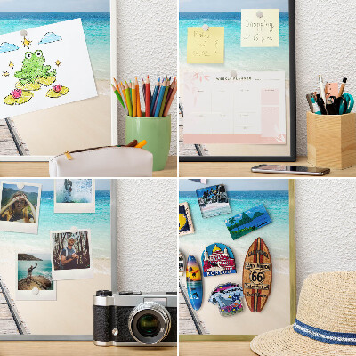 Ozdobné tabule na magnety v černém rámu Oceánské molo