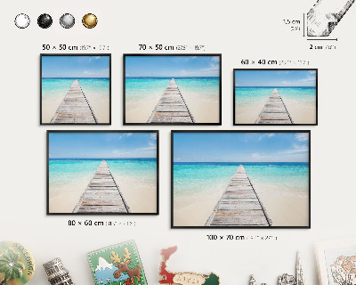Ozdobné tabule na magnety v černém rámu Oceánské molo