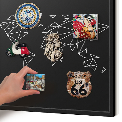 Ozdobné tabule na magnety v černém rámu Mapa světa