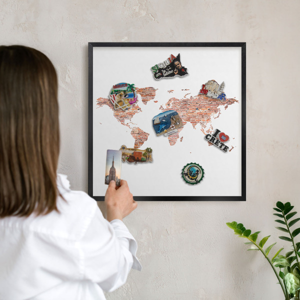 Tabule na magnety v rámech černé barvy Mapa cihel