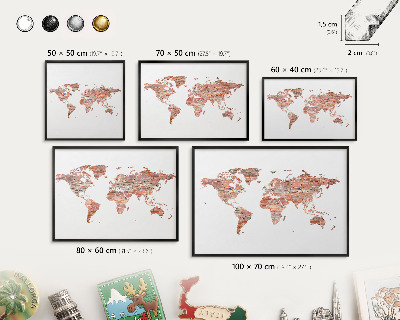 Tabule na magnety v rámech černé barvy Mapa cihel