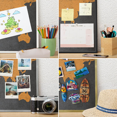 Tabule na magnety v rámech černé barvy Barevná mapa