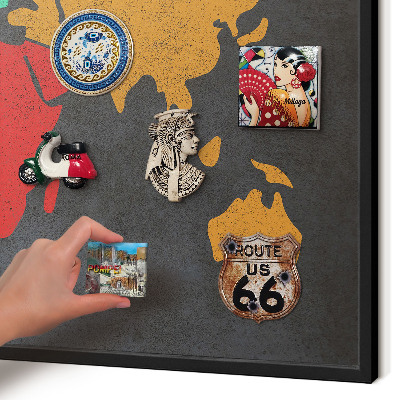 Tabule na magnety v rámech černé barvy Barevná mapa