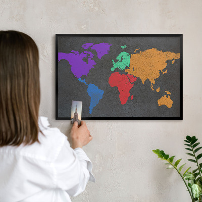 Tabule na magnety v rámech černé barvy Barevná mapa