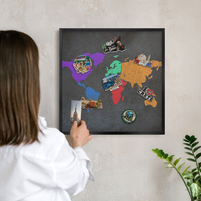 Tabule na magnety v rámech černé barvy Barevná mapa