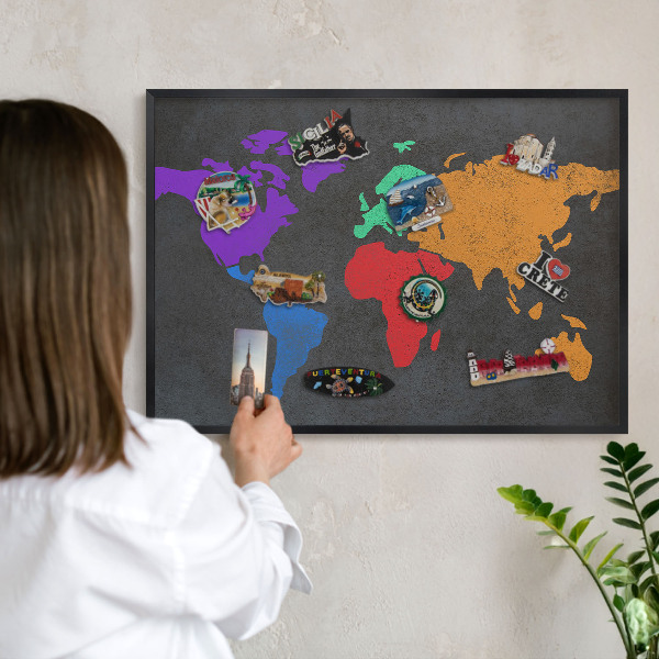 Tabule na magnety v rámech černé barvy Barevná mapa