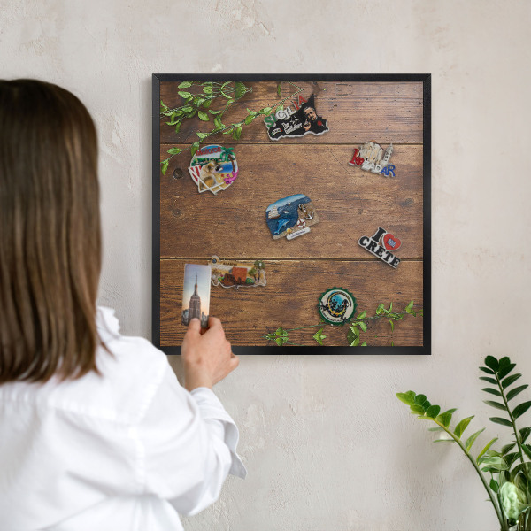 Tabule na magnety v rámech černé barvy Dřevěná příroda