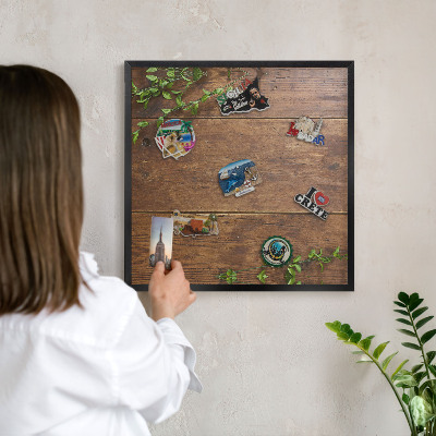 Tabule na magnety v rámech černé barvy Dřevěná příroda