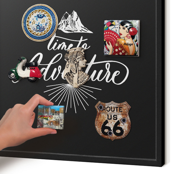 Tabule na magnety v rámech černé barvy Čas na dobrodružství