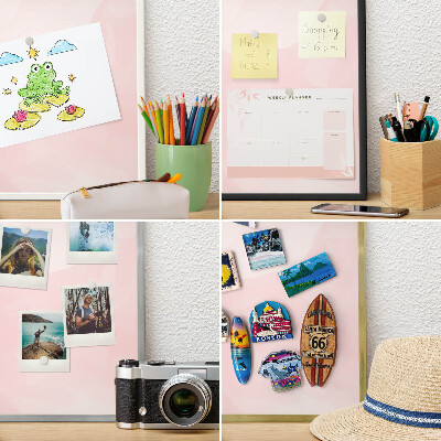 Tabule na magnety v rámech černé barvy Jemná růžová