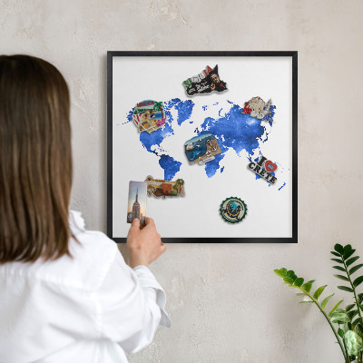 Tabule na magnety v rámech černé barvy Mapa světa