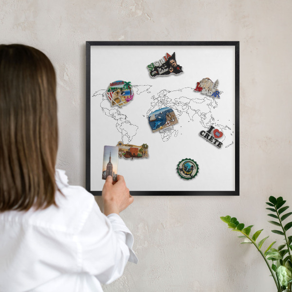 Ozdobné tabule na magnety v černém rámu Vrstevnicová mapa