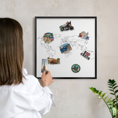 Ozdobné tabule na magnety v černém rámu Vrstevnicová mapa