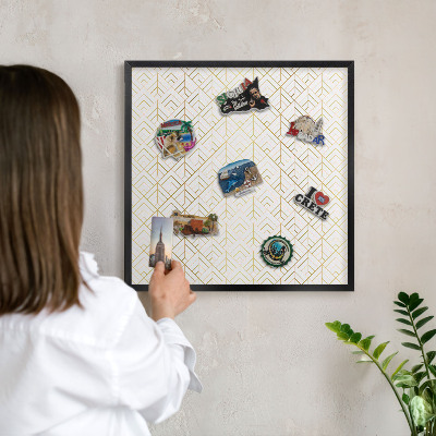 Tabule na magnety v rámech černé barvy Geometrie listu