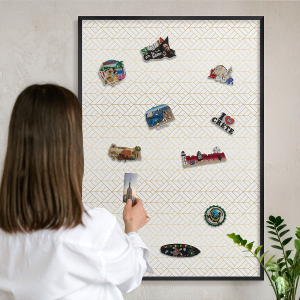 Tabule na magnety v rámech černé barvy Geometrie listu