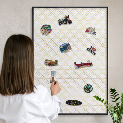 Tabule na magnety v rámech černé barvy Geometrie listu