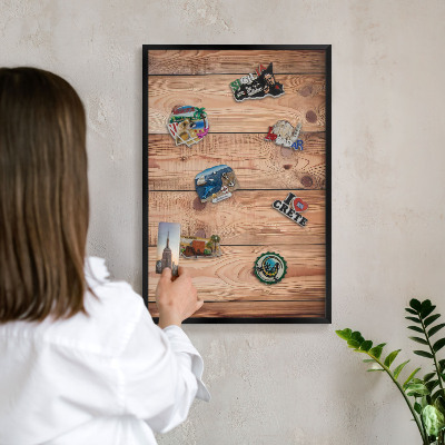 Tabule na magnety v rámech černé barvy Dřevěné desky