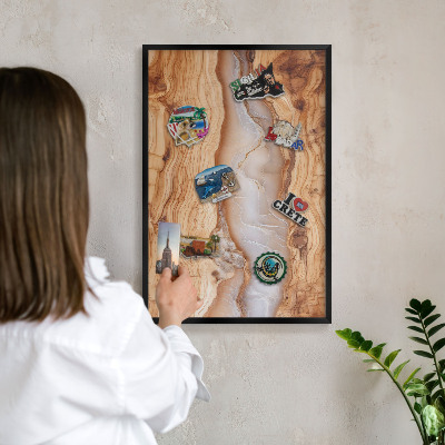 Tabule na magnety v rámech černé barvy Dřevěná elegance