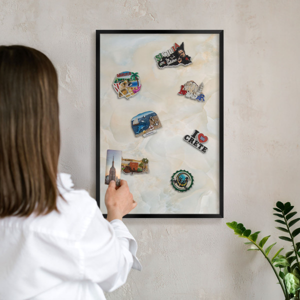 Ozdobné tabule na magnety v černém rámu Jemná elegance
