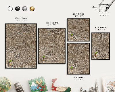 Tabule na magnety v rámech černé barvy Geometrický vzor