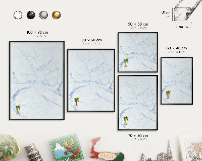 Ozdobné tabule na magnety v černém rámu Mramorový design
