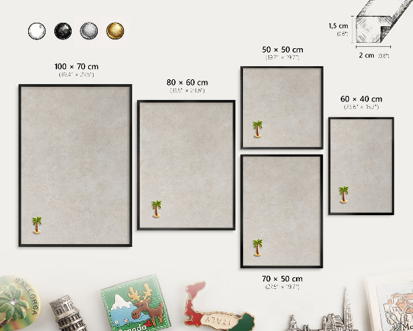 Ozdobné tabule na magnety v černém rámu Přirozená elegance