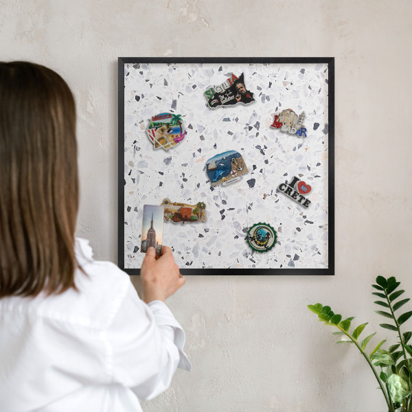Tabule na magnety v rámech černé barvy Terrazzo styl