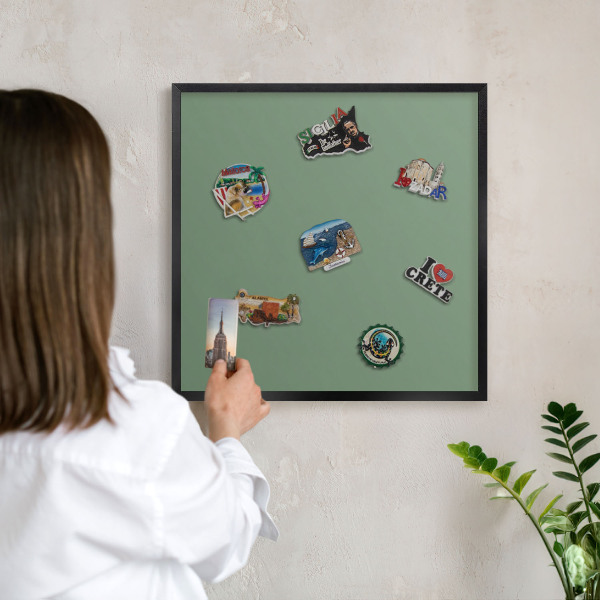 Tabule na magnety v rámech černé barvy Tlumená zelená