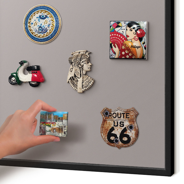 Ozdobné tabule na magnety v černém rámu Popelavě šedá