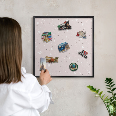 Ozdobné tabule na magnety v černém rámu Moderní teraco