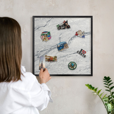 Tabule na magnety v rámech černé barvy Šedá elegance