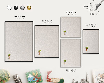 Tabule na magnety v rámech černé barvy Krémová textura