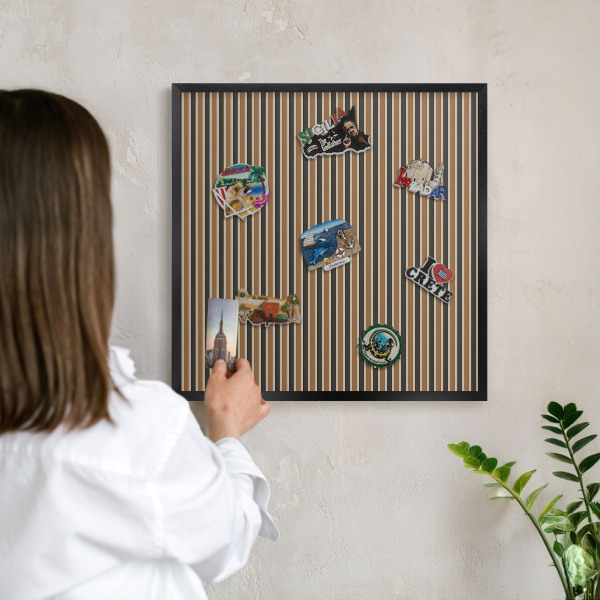 Ozdobné tabule na magnety v černém rámu Geometrický vzor