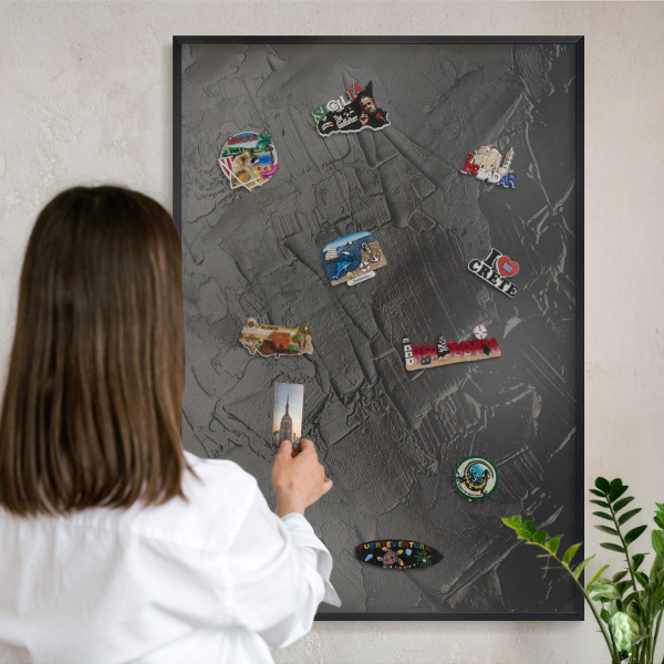 Tabule na magnety v rámech černé barvy Texturovaná černá