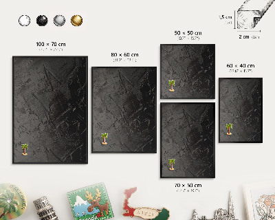 Tabule na magnety v rámech černé barvy Texturovaná černá