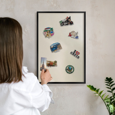 Ozdobné tabule na magnety v černém rámu Tón mlhy