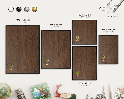 Ozdobné tabule na magnety v černém rámu Dřevěná textura