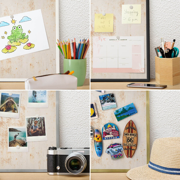 Ozdobné tabule na magnety v černém rámu Rezavá textura