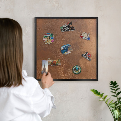 Tabule na magnety v rámech černé barvy Hnědá textura
